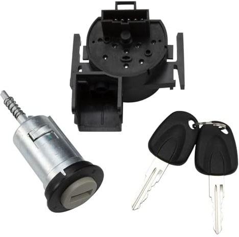 ACOLY Cilindro di blocco dell'interruttore di accensione con 2 chiavi, 0914861, ricambio adatto per Opel Vauxhall Corsa Meriva