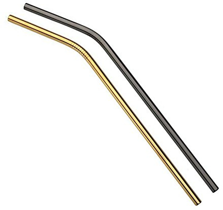 2pcs Canna da bere piegata in acciaio inossidabile riutilizzabile - robusta per bevande fredde cocktail caffè milkshake tè freddo cappuccino Ecologica riduce rifiuti di plastica lavorazione fine Nuovo