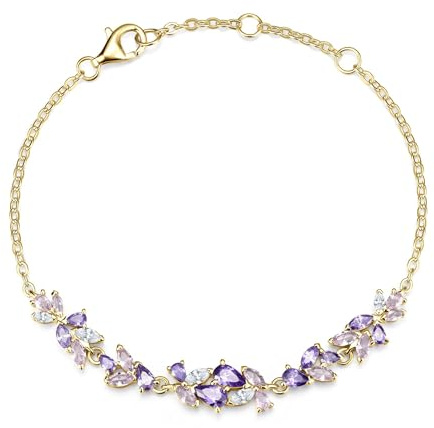 FANCIME wisteria viskning smycken kollektion gulguldpläterat sterlingsilver simulerad diamant halsband armband örhängen födelsedag mors dag bröllop smycken gåvor för dig kvinnor mor brud