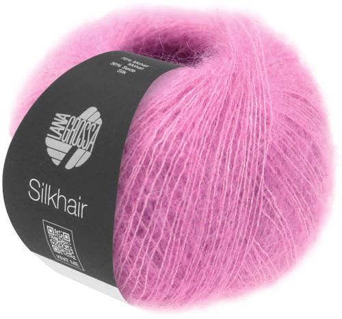 LANA GROSSA Silkhair | Feines Lace-Garn aus Superkid Mohair mit Seide | Handstrickgarn aus 70% Mohair (Superkid) & 30% Seide | 25g Wolle zum Stricken & Häkeln | 210m Garn FB 162
