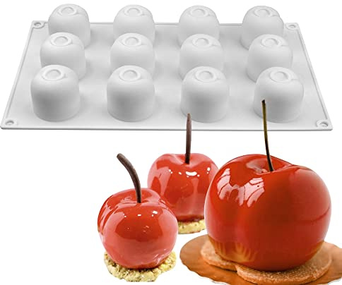 mostsom Stampo in Silicone Teglia di Cottura Antiaderente Pasticceria Al Cioccolato Torta Dessert Strumenti di Decorazione Fai Da Te (Cherry T_11x17x0.4 cm)