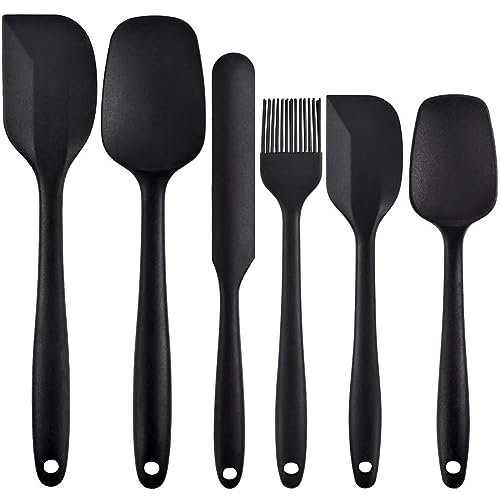 Cisixin 6 Piezas Espátula Silicona Cocina, Espátula para Tartas, Lengua de Reposteria, Antiadherente Espátula Resistente Calor, Contiene Núcleo de Acero Inoxidable, para Cocina y Hornear