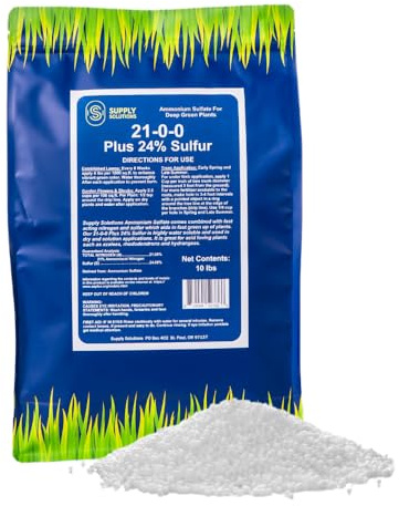 Supply Solutions 21-0-0-24S Ammonium Sulfate for Deep Green Plants - Soil Acidifier for Blueberry Blooms, Azalea and Magnolia Tree Fertilizer - Sulfur for Plants Nitrogen Fertilizer (10 Pounds)