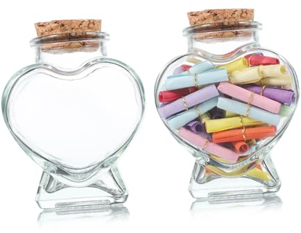 Cabilock 2pezzi Bottiglia Trasparente Con Tappo Di Sughero Barattolo Per Desideri Regalo Di Compleanno Contenitore Per Creatività e Decorazione