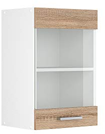 Vicco Armoire Suspendue R-Line, Sonoma, 40cm avec Porte vitrée, pour Le Rangement d’Objets ménagers et Utilitaires