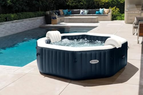Intex - Spa gonflable octogonal PureSpa Blue navy 6 places - Intex - 216 x 71 cm