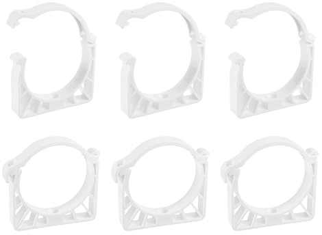 QUARKZMAN 6 Piezas Abrazaderas de Tubo de Agua PPR Clips de Abrazadera de Tubo en Forma de U de Plástico con Clip de Fijación para Tubos de Agua de 90mm OD y Mangueras Color Blanco