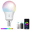 Wiby Lampadina LED Smart, Attacco E14, 8W RGBWW, Dimmerabile 2700K/6500K, 806lm, Compatibile con Alexa & Google Home, Controllo App, Wi-Fi 2,4 GHz, 1 unità