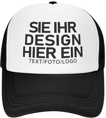 MOSGDBV Personalisierte Cap für Männer und Frauen, personalisierte Kappe, personalisiert Basecap gestalten Sie Ihr eigenes Foto, Ihren Text, Ihr Logo, verstellbare Unisex-Kappe