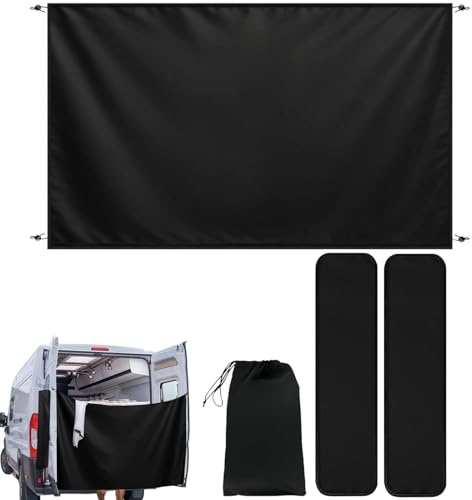 Rideau de Douche pour Hayon Fourgon Van, Cabine Extérieure Intimité Double Face, Tente Camping-Car Magnétique Imperméable en Tissu Oxford 600D sans Perçage, Portable avec Sac