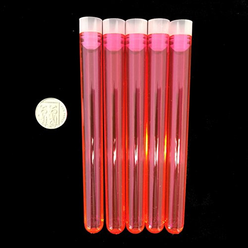 Plastic Test Tubes 150 X 16mm For Shots,Wedding Favours,With Cap, Hot Pink, 10 Pieces