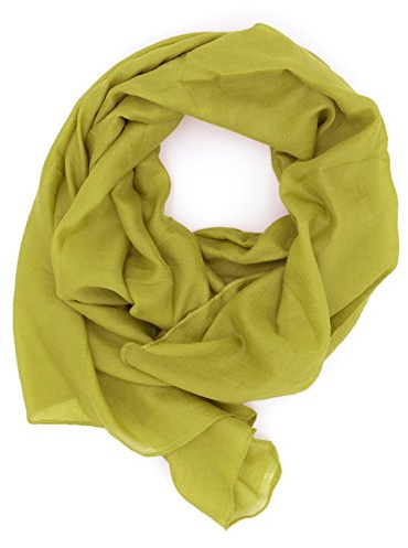 DOLCE ABBRACCIO by RiemTEX WILD CAT Damen Schal Halstuch Tuch aus Chiffon für Frühling Sommer Ganzjährig (Apfelgrün)
