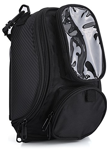 Keenso Universal Motorcycle Tank Bag Magnetic Backpack Strap Mount with Strong Magnetic, Motorbike Riding Oil Fuel Tank Bag Waterproof Oxford Saddle Blackmotorcycle Tank Bag