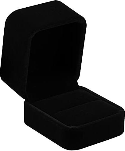 POKOFO Schmuck-Etui für Ring 50 x 60 x 45 mm Samt Ring-Box Schachtel Schatulle Geschenk-Verpackung (Schwarz)