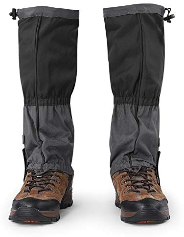Jenngaoo 1 Paar Outdoor Gamaschen Rodeln, Gamaschen Wandern wasserdichte Gamaschen Gaiter für Outdoor Hosen zum Wandern, Klettern und Schneewandern Schneeschutz Schuhe (Schwarz)