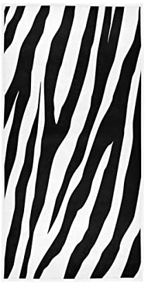 ALAZA Handtücher, Zebramuster, Baumwolle, 76,2 x 38,1 cm, Schwarz / Weiß