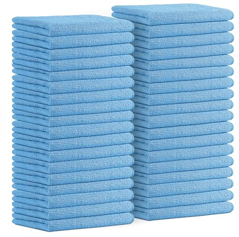 Avalon Towels Microfiber Cleaning Cloths (Value Pack of 36) - Size 16 x 16 Inches, Highly Absorbent Cleaning Rags, Lint Free, Reusable and Washable, Microfiber Towels for Cars