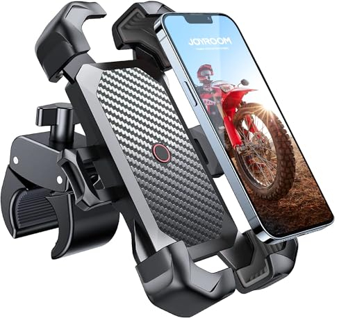 JOYROOM 2025 Handyhalterung Fahrrad, [1s Auto-Sperre][100mph Militär Anti-Shake] Handyhalterung Motorrad, [5s Install] Universal Lenker Holder für iPhone 16 Samsung S24, Alle 4,7‘’-7 Smartphone