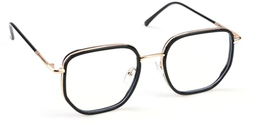 Ownkim Blaulichtfilter Brillen, Blaulichtfilter Brille für Herren Damen,Schützt vor UV, PC, Handy, Fernseher, Leichter Metallrahmen, Schwarzes Gold, Anti Müdigkeit Lesebrille mit Etui