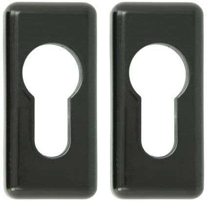 Amig - Bocallave para cilindro europerfil - Zamak resistente y anticorrosión - Diseño minimalista compatible con manillas de roseta - Embellecedor cerradura puerta, Negro, 59x28 mm