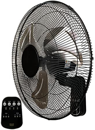 Wandventilator, kühlende, oszillierende elektrische Ventilatoren mit Fernbedienung, 7,5-Stunden-Timer, 90° oszillierend, einstellbare Neigung, für Schlafzimmer, Büro, Fitnessstudio, Weiß/Schwarz