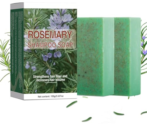 2 Pack Rosemary Hair Shampoo Bar, Deep Cleansing Solid Shampoo Bar for Hair Growth, Nourish Dry Itchy Scalp, Natural Shampoo Soap for Men Women