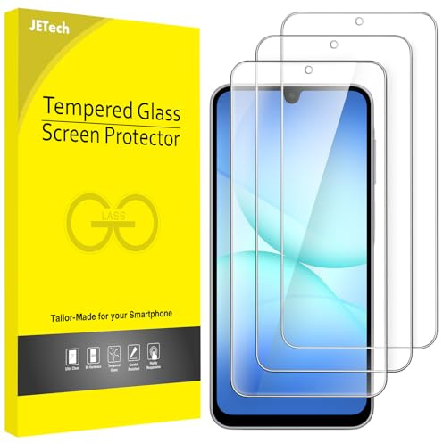 JETech Skärmskydd för Samsung Galaxy A17, 3-Pack | HD-Klar, Anti-Skrapa, 9H Reptåligt Härdat Glas