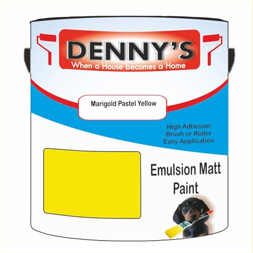 Premium Interior Wall & Ceiling Emulsion Paint – Marigold Pastel Yellow – Rich Matt Finish, Durable & Washable, Low Odour, Ideal for Living Rooms, Bedrooms & Hallways (1 Litre Tin)