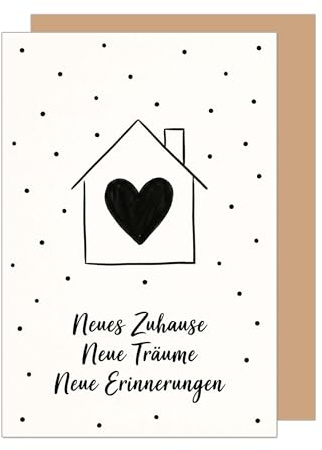 Édition Seidel carte de vœux premium pour nouveau chez soi avec enveloppe. Message bonne chance nouveaux rêves construction maison déménagement homme femme collègues amis (NH121 SW026)