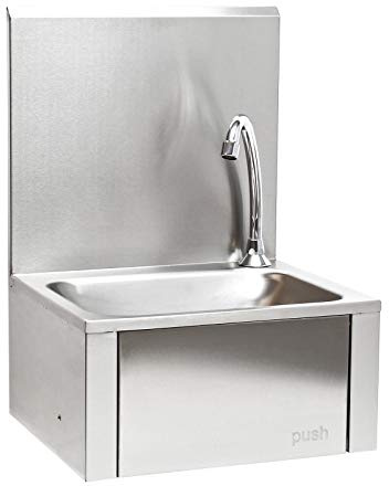 XPOtool Lavello professionale acciaio inox paraspruzzi Lavamani con comando a ginocchio
