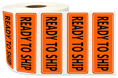 Ready to Ship Industrial Labels, Fluorescent Orange 1 x 3 Inch Quality Control Inventory Stickers (500 Labels)