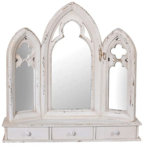 Tredelad bordsspegel shabby chic spegel antik toalettspegel got037 Palazzo exklusiv