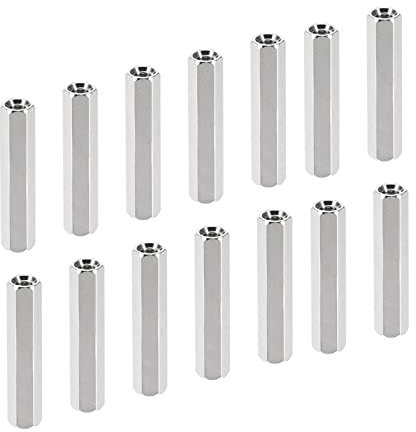 YOKIVE 20 st M3-distanser, mässing hex PCB standoffs-muttrar, håller höjden konsekvent, bra för moderkort, kretskort, elektronik (silverton, 25 mm)