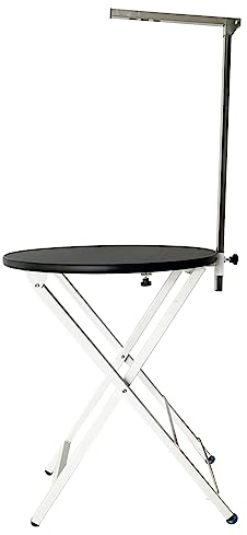 ERRULAN Trimmtisch für Hunde Rutschfester Hundepflegetisch Schwarz, Tragbarer Pflegetisch Für Kleine Hunde Wasserdicht, Runder Trimmtisch Zum Trocknen Für Yorkie/Schnauzer/Pudel