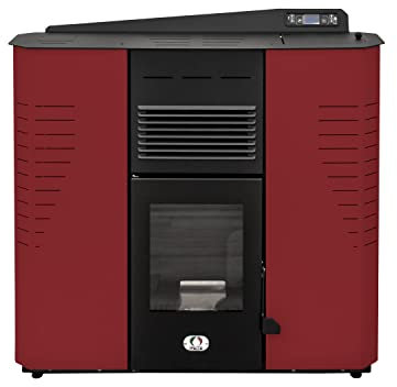 STUFE A PELLET ITALIA Marmolada 13 KW Canalizzata 5 Stelle - Stufa ad Aria Ventilata Efficienza 89% Scalda 130m² Autonomia 20H Programmabile 5 Potenze Design Compatto Garanzia 24 Mesi Rosso