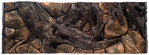 WYSKONT Akvariebakgrund 3D Zakynthos - Akvariebakgrund - Akvarietillbehör - Bakgrund - Akvariedekoration - 150x60 cm tvådelad - brun färg - Akvarium stort