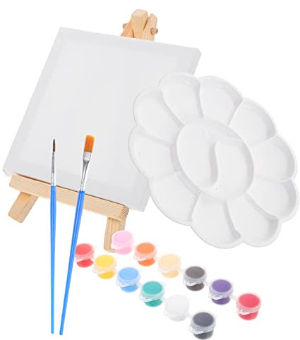 SEWACC Staffelei Set Für Erwachsene Mit Mini-staffelei Für Schreibtisch Acrylfarben-set Miniatur- Holz Ausstellungsständer Diy-leinwand Farbzubehör Kleine Ölma