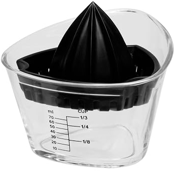 homiez Mini-Zitruspresse LIMY für Limetten mit Behälter (75ml) - Limettenpresse für kleine Zitrusfrüchte, ideal für kleine Mengen Saft (Cocktails & Dressings) - Saftpresse manuell/Mini Zitronenpresse