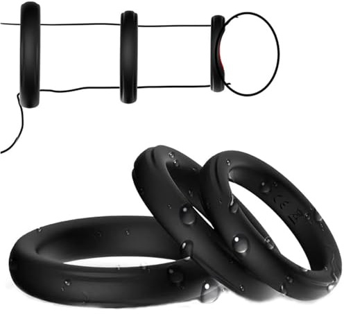 stoqucel 3 anneaux en silicone, kit d'anneaux de retardement pour hommes