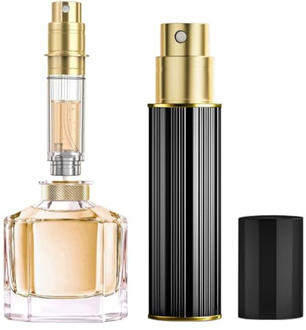 JOOMOKO Perfume Atomiser, 5ml Perfume Travel Bottle, Atomiser Spray Bottle Perfume Refill Bottle for Travel Accessories Women Men（Black）
