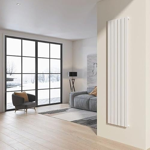 Radiatore da design a piastre 200x45 cm termoarredo verticale a tubi piatti LUCCA Bianco
