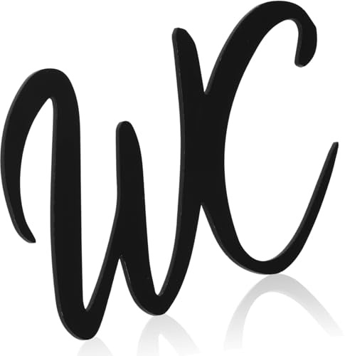 SKDFHOD Carteles para Puertas de WC, Letreros Autoadhesivos para WC de Invitados, Carteles para WC, Adhesivos Ideales para WC, Cartel Wc Unisex, Decoración de WC para Interiores y Exteriores (Bad+WC)