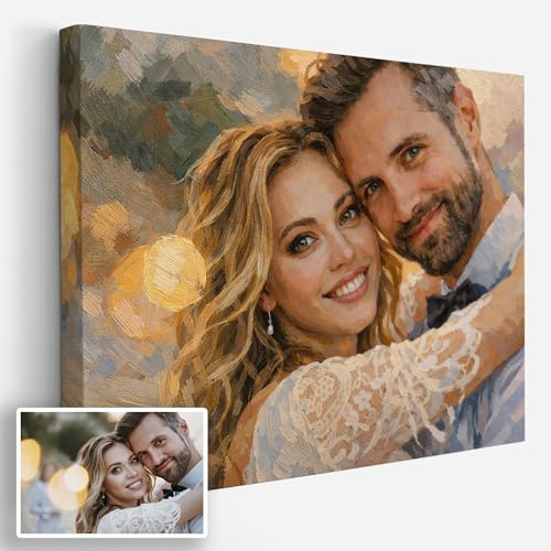 Quadro con effetto pittura a olio su tela - Regalo personalizzato foto