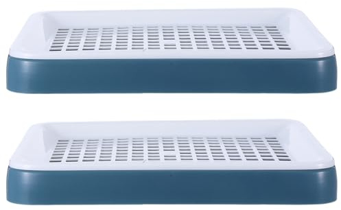 Healeved 2 Pièces Bac à Litière Lapin Toilette pour Rongeurs, Design D’Angle, Fond Lisse Anti-coincement, Plastique, pour Hamsters et Chinchillas, Jeunes Animaux