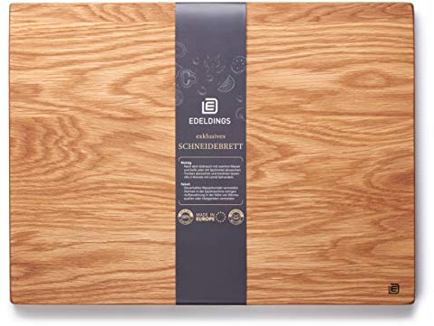 Edeldings Schneide- und Servierbrett aus hochwertiger Eiche 40 х 30 cm groß | Antibakterielles Küchenbrett aus Europa | Servierbrett, Frühstücksbrett, Holzbrett aus massiv Holz