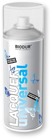 Biodur Universal Klarlack Sprühlack, 400 ml, Matt Transparent Finish, Acryllack Lackspray, für Außen- und Innenbereich Geeignet, Schnelltrocknend, DIY, Witterungsbeständig, UV-beständig
