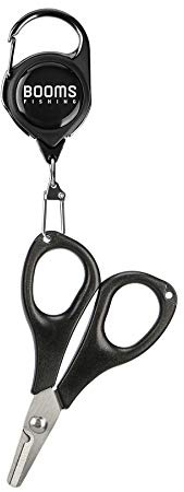 Booms Fishing S01 Fishing Scissors for Braided Line, Fishing Line Cutter Saltwater and Freshwater, Fishing Serrated Shears with Retractor