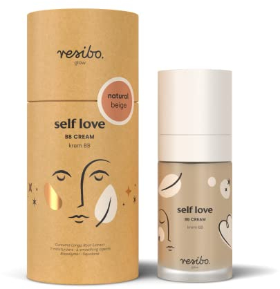 Resibo, Natürliche Getönte Tagescreme Self Love, Gesichtscreme Naturkosmetik, BB Creme, Feuchtigkeitscreme, Pickelentferner, Make Up Foundation Concealer, Sonnenschutz, Natural Beige, 30 ml