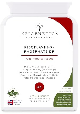 Riboflavin-5-Phosphate Delayed Release (DR) | High Strength Vitamin B2 R5P 18.3mg Per Serving | 60 Vegan Friendly Capsules UK Made | Long 2 Month Supply