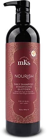 MKS Eco Nourish Shampoo, Originalduft - 25 fl oz - Reinigt, stärkt und repariert - Ideal für feines Haar, sicher für coloriertes Haar - Marokkanisches Arganöl, Hanfsamenöl - Vegan, tierversuchsfrei